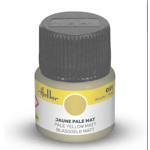 [HE9081] Peinture Acrylique 081 - Jaune Pâle Mat - Heller 9081 - 12ML