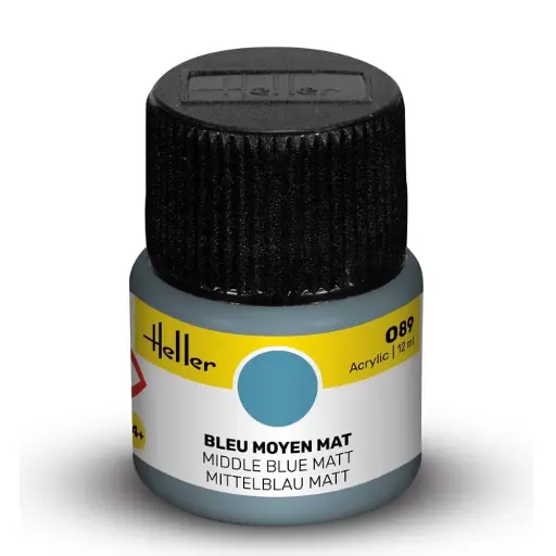[HE9089] Peinture acrylique en pot - Heller 9089 - Bleu Moyen mat - 12ml