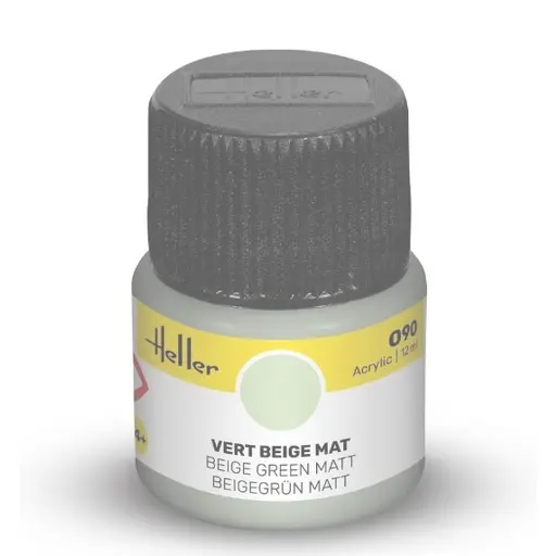 [HE9090] Peinture Acrylique 090 - Vert Beige Mat - Heller 9090 - 12ML