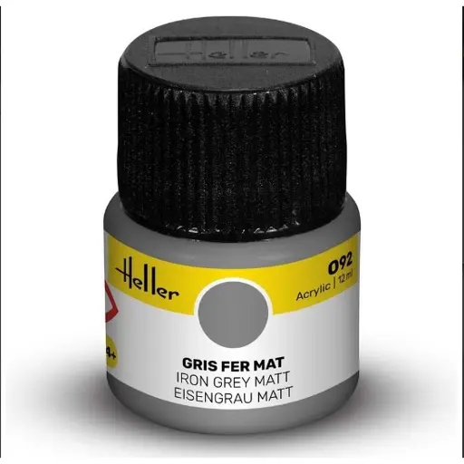 [HE9092] Peinture Acrylique 092 - Gris Fer Mat - Heller 9092 - 12ML