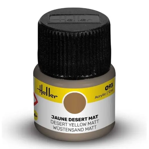 [HE9093] Peinture Acrylique 093 - Jaune Désert Mat - Heller 9093 - 12ML