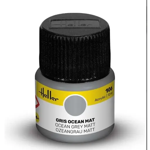 [HE9106] Peinture Acrylique 106 - Gris Océan Mat - Heller 9106 - 12ML