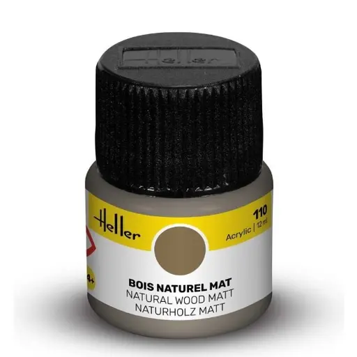 [HE9110] Peinture Acrylique 110 - Bois Naturel Mat - Heller 9110 - 12ML