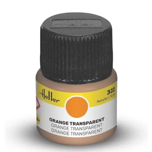 [HE9322] Peinture Acrylique 322 - Orange Transparent - Heller 9322 - 12ML