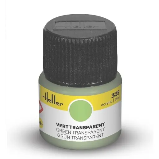 [HE9325] Peinture Acrylique 325 - Vert Transparent - Heller 9325 - 12ML