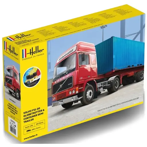 [HE57702] Semi-Remorque Globetrotter & Container - Heller 57702 - 1/32