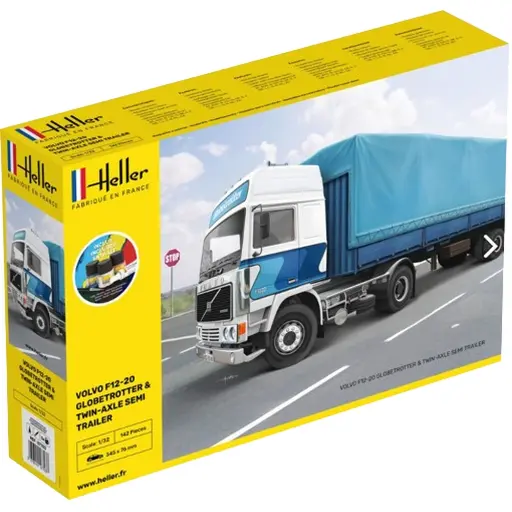 [HE57703] Starter Kit F12-20 Globetrotter & Semi-remorque Twin-Axle - Heller 57703 - 1/32