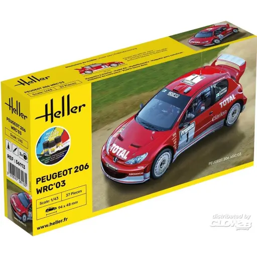 [HE56113] Kit Démarrage Peugeot 206 WRC'03 - Heller 56113 - 1/43