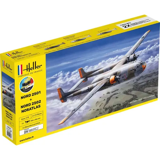 [HE55374] Kit de démarrage Nord 2501 + 2502 "Noratlas" Twinset - Heller 55374 - 1/72