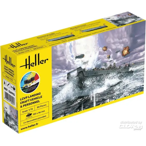 [HE56995] Kit De Démarrage LCVP Landungsboot + Figurines - Heller 56995 - 1/72
