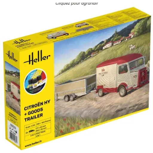 [HE52331] Citroen HY + Goods Trailer - HELLER 52331 - 1/24