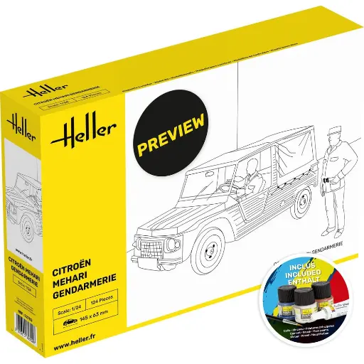 [HE58702] Starter Kit Citroën Mehari Gendarmerie - Heller 58702 - 1/24