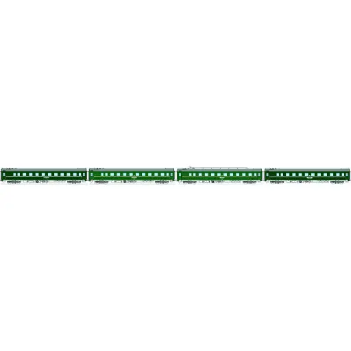 [HE17050-2] Rame 4 voitures couchettes à bogies - Heris 17050-2 - HO : 1/87 - SZD - EP IV