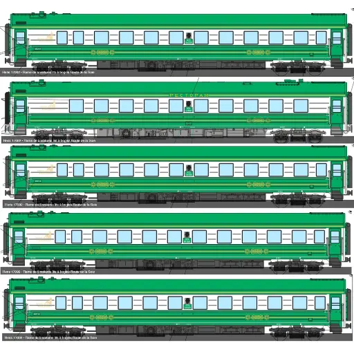 [HE17092] Rame de 5 voitures "Route de la Soie" Heris 17092 - HO : 1/87 - Private - EP IV