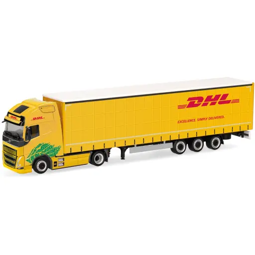 [HE318952] Camion bâché Volvo FH GL XL Electric DHL - Herpa 318952 - HO 1/87