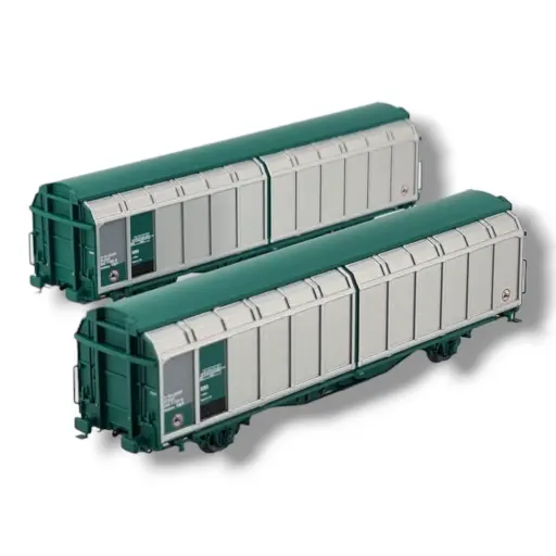 [HOH24682] 2 Wagons Parois coulissantes Hbbillns - HobbyTrain 24682 - N : 1/160 - SNCF