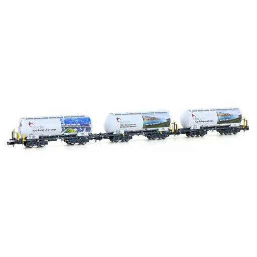 [HOH23493] Coffret de 3 wagons citerne Uacs Holcim - Hobbytrain H23493 - N 1/160 - EP VI - 2R