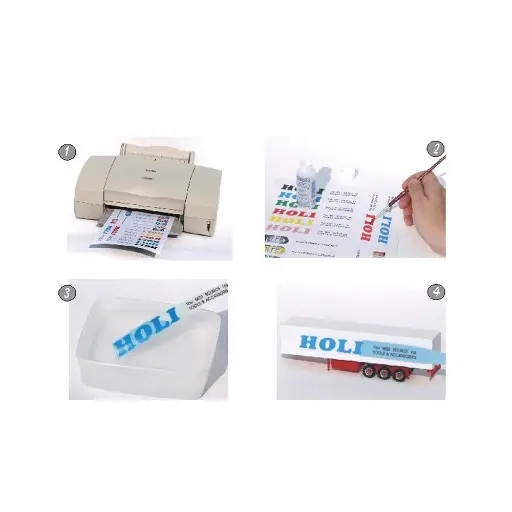 [HOD120] Lot de 3 feuilles blanches pour Décalcomanies HOLI D120 - Jet d'encre