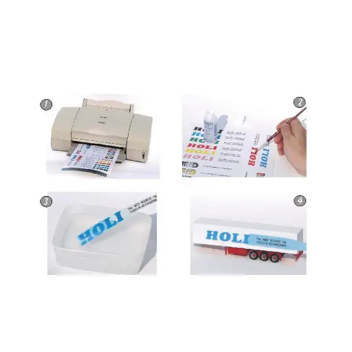 [HOD122] Lot de 3 feuilles transparentes pour Décalcomanies HOLI D122 - Jet d'encre