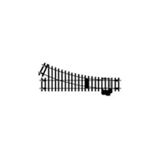 [HOR8073] Aiguillage droit 168mm de longueur et 438mm de rayon arc 22.5° - Hornby R8073
