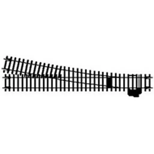 [HOR8078] Aiguillage long à droite 245mm de longueur 852mm de rayon arc 11.25°