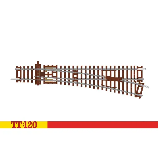 [HOTT8009] Aiguillage à droite 166 mm 15° 631 mm - Hornby TT8009 - 1/120