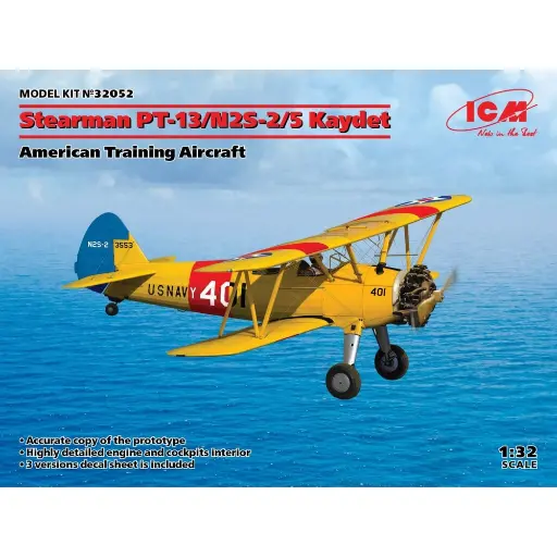 [IC32052] Avion Stearman PT-13/N2S-2/5 Kaydet - ICM 32052 - 1/32