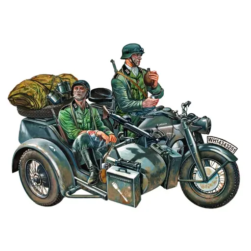 [IT317] Véhicule militaire Zundapp Ks750 avec side-car - ITALERI 317 - 1/35 - 66 mm
