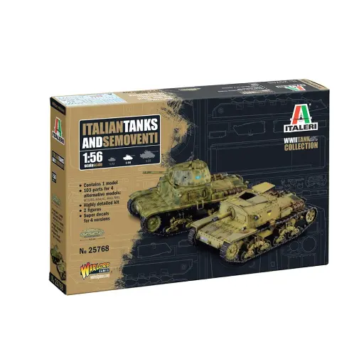 [IT25768] Chars et véhicules automoteurs italiens - Italeri 25768 - 1/56