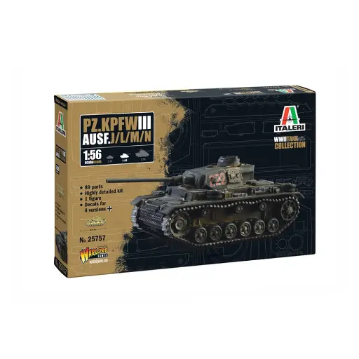 [IT25757] Char Pz. Kpfw. III Ausf. J/L/M/N - Italeri 25757 - 1/56