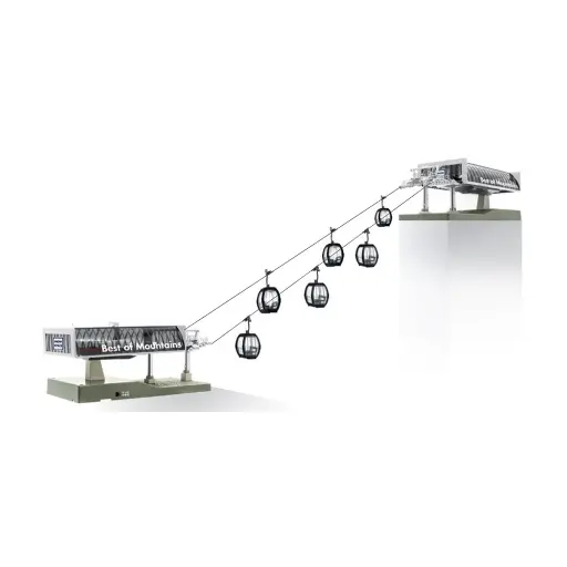 [JAJC82491] Téléphérique D-Line Flying Mozart + 6 Omega V + 1 support - Jägerndorfer 82491 - HO 1/87