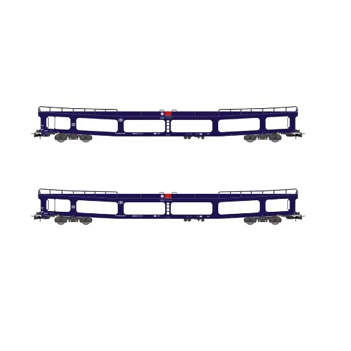 [HJ4190] Coffret de 2 wagons de transport automobiles DD DEV 66 - Jouef HJ4190 - SNCB - EP V - 2R