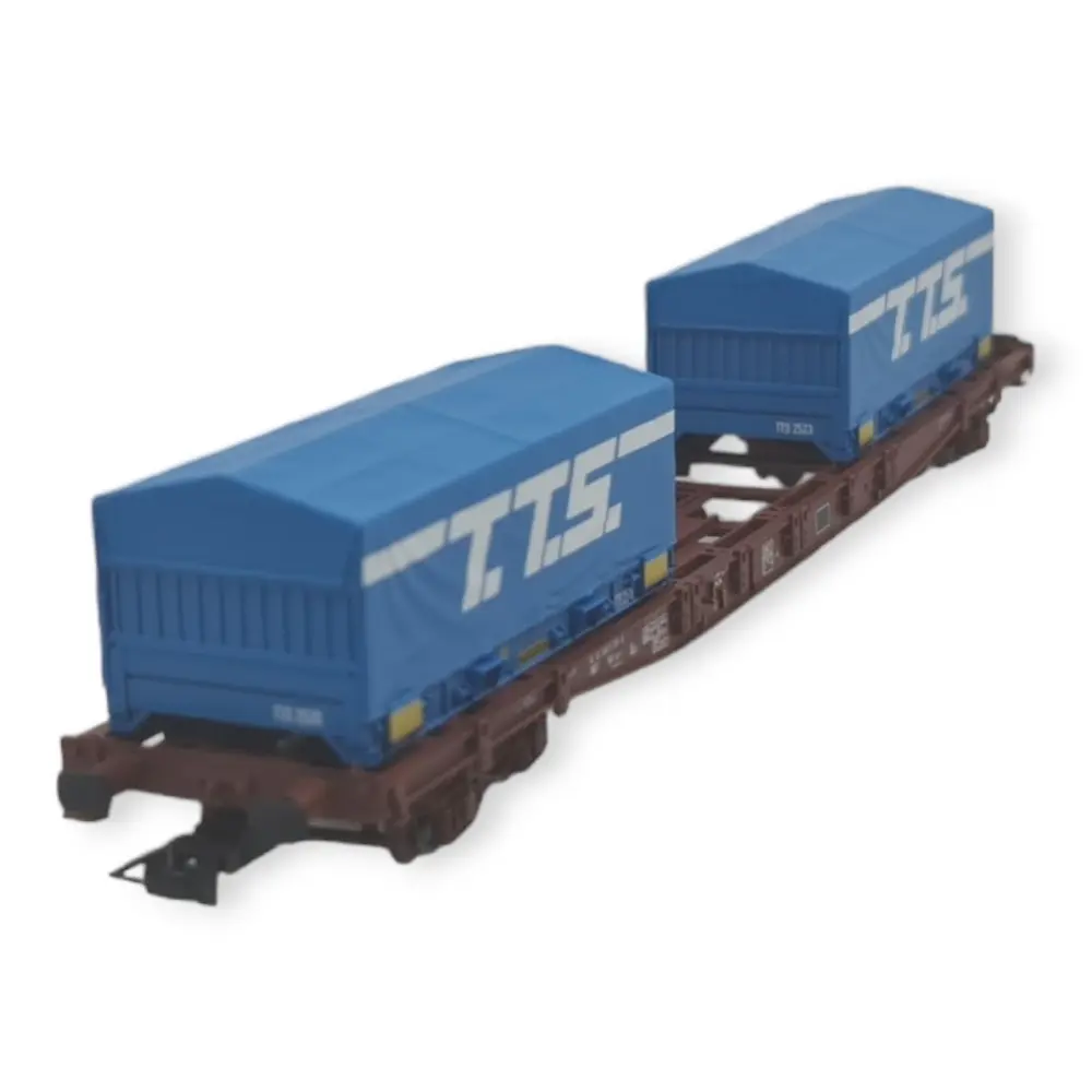 Wagon porte conteneurs S70 T.T.S, ép. V SNCF - HO 1/87 - JOUEF HJ6259