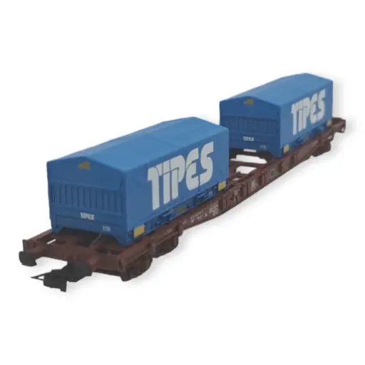 [HJ6260] Wagon porte-conteneurs S70 "TIPS." - JOUEF 6260 - SNCF - HO 1/87