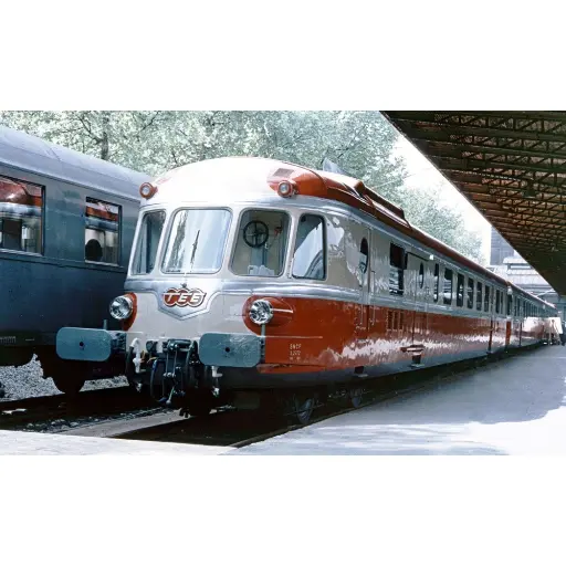 [HJ2461] Autorail Diesel RGP I avec Remorque "TEE" - JOUEF HJ2461 - SNCF - HO 1/87 - EP III - 2R - Analogique