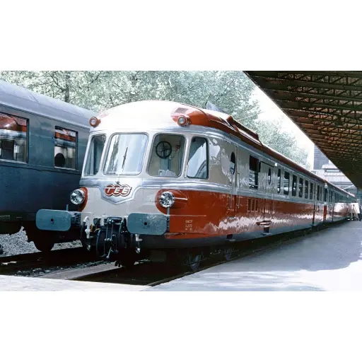 [HJ2461S] Autorail Diesel RGP I avec Remorque "TEE" - JOUEF HJ2461S - SNCF - HO 1/87 - EP III - 2R - DCC SON
