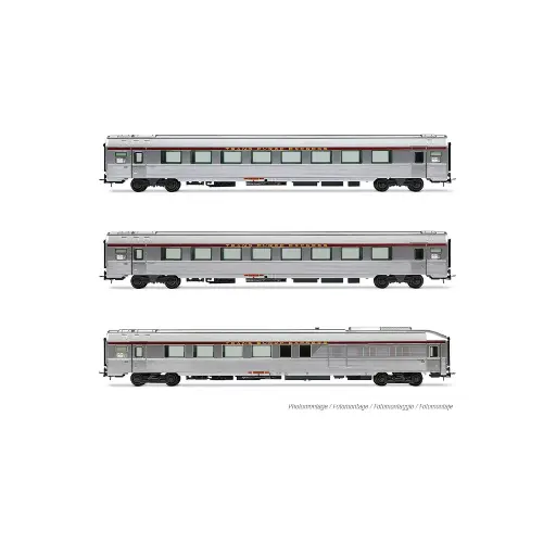 [HJ4206HM] Coffret de voitures voyageurs 3 éléments - TEE "Jules Verne" - JOUEF HJ4206HM - SNCF - HO 1/87 - EP. IV - 2R