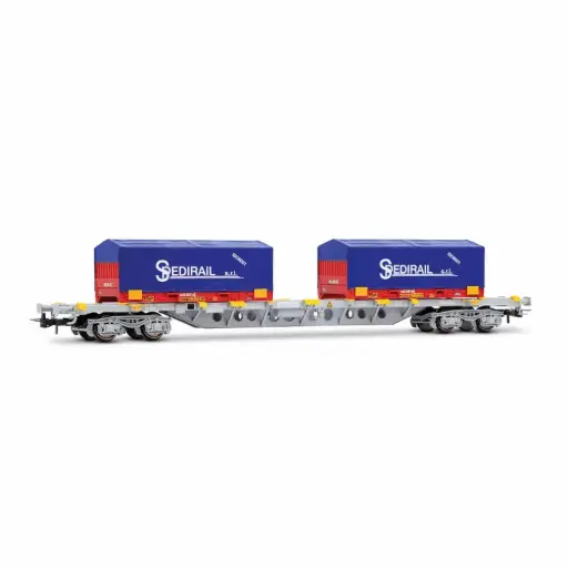 [HJ6303] Wagon porte-conteneurs type Novatrans Sgss avec conteneurs "Spedirail" - Jouef HJ6303 - SNCF - HO 1/87 - Ep V - 2R