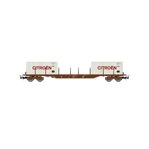[HJ6310] Wagon plat type Rs avec conteneurs "Citroen" - Jouef HJ6310 - SNCF - HO 1/87 - EP. IV - 2R