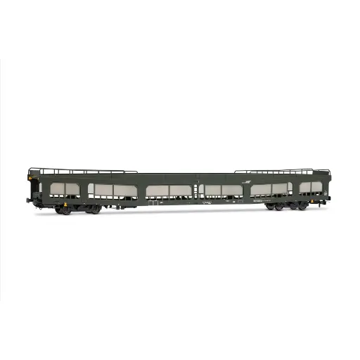 [HJS4211] Wagon porte-autos DD DEV 66 vert avec parois de protection semi-transparentes, logo “Casquette” - Jouef HJS4211 - HO 1/87 - SNCF - Ep V - 2R