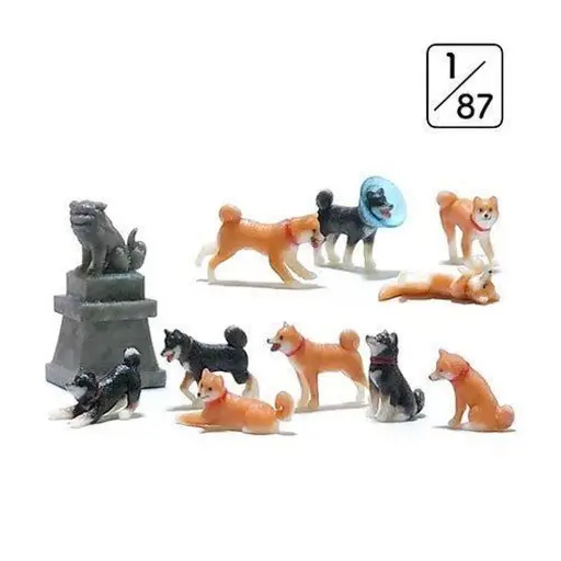 [KAK06604] Lot de 10 chiens Shiba & 1 statue - KATO 6-604 | N 1/160