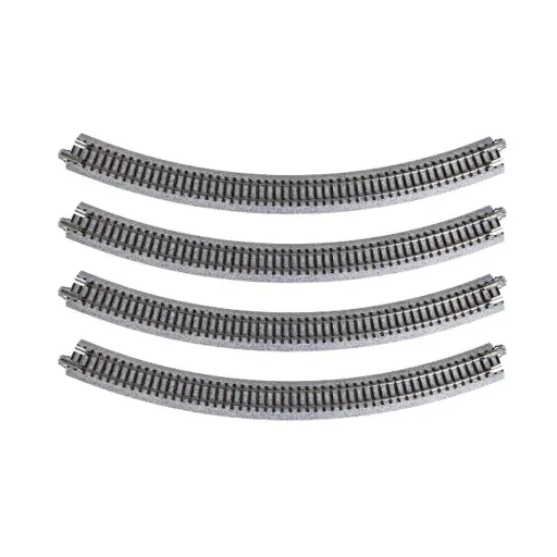 [KAK20-132] 4 Rails incurvés unitrack ( R348-45 ) 45° - Kato K20-132 - N 1/160 - 2R