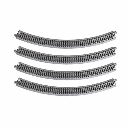 [KAK20-132] 4 rails courbes Unitrack 348 mm 45° code 80 - Kato K20-132 - N 1/160 - 2R