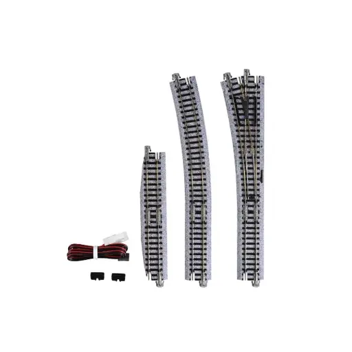 [KAK20-220] Aiguillage électrique gauche 15° unitrack - Kato K20-220 - N 1/160 - 2R