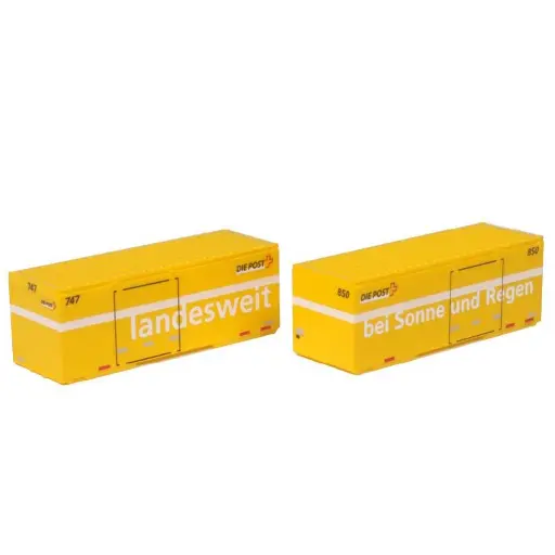 [KAK23-591A] 2 Conteneurs RhB Swiss Post - Kato K23-591A - N 1/160