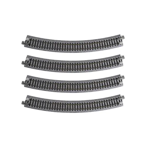 [KAK20-140] 4 rails courbes R381mm 30° - Kato K20-140 - N 1/160 - 2R