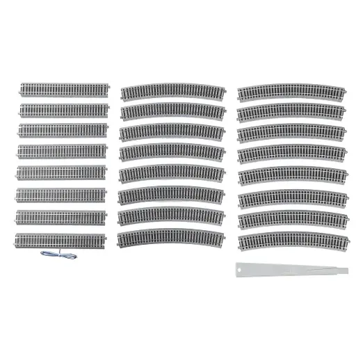 [KA3-111] Ensemble de rails doubles Unitrack (HV1) R730 - Kato 3-111 - HO 1/87