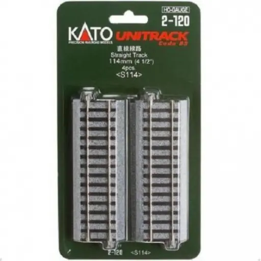 [KA2-120] 4 rails droits - 114mm - Kato 2-120 - HO 1/87