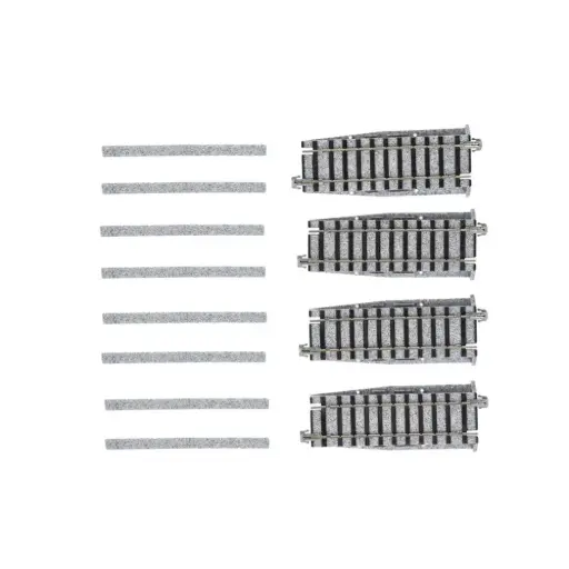 [KA2-192] 4 rails droits auxiliaires d'aiguillage Unitrack 97 mm code 83 - Kato 2-192 - HO 1/87 - 2R