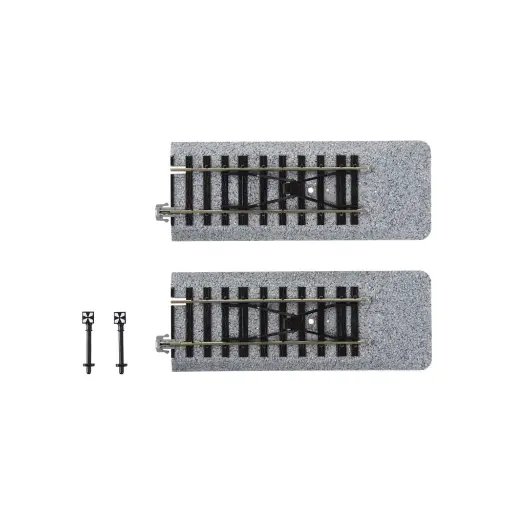 [KA2-170] 2 rails droits Unitrack (S109B) avec butée tampon - Kato 2-170 - HO 1/87